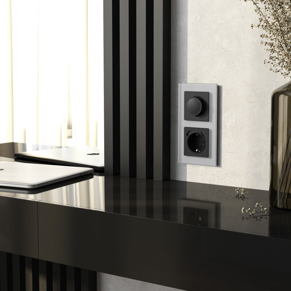 Рамка на 2 поста Werkel W0023106 Senso, серебряный, стекло soft-touch