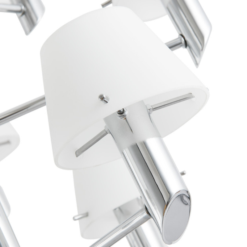 Подвесная люстра Divinare 1680/02 LM-12, диаметр 58 см, хром-белый