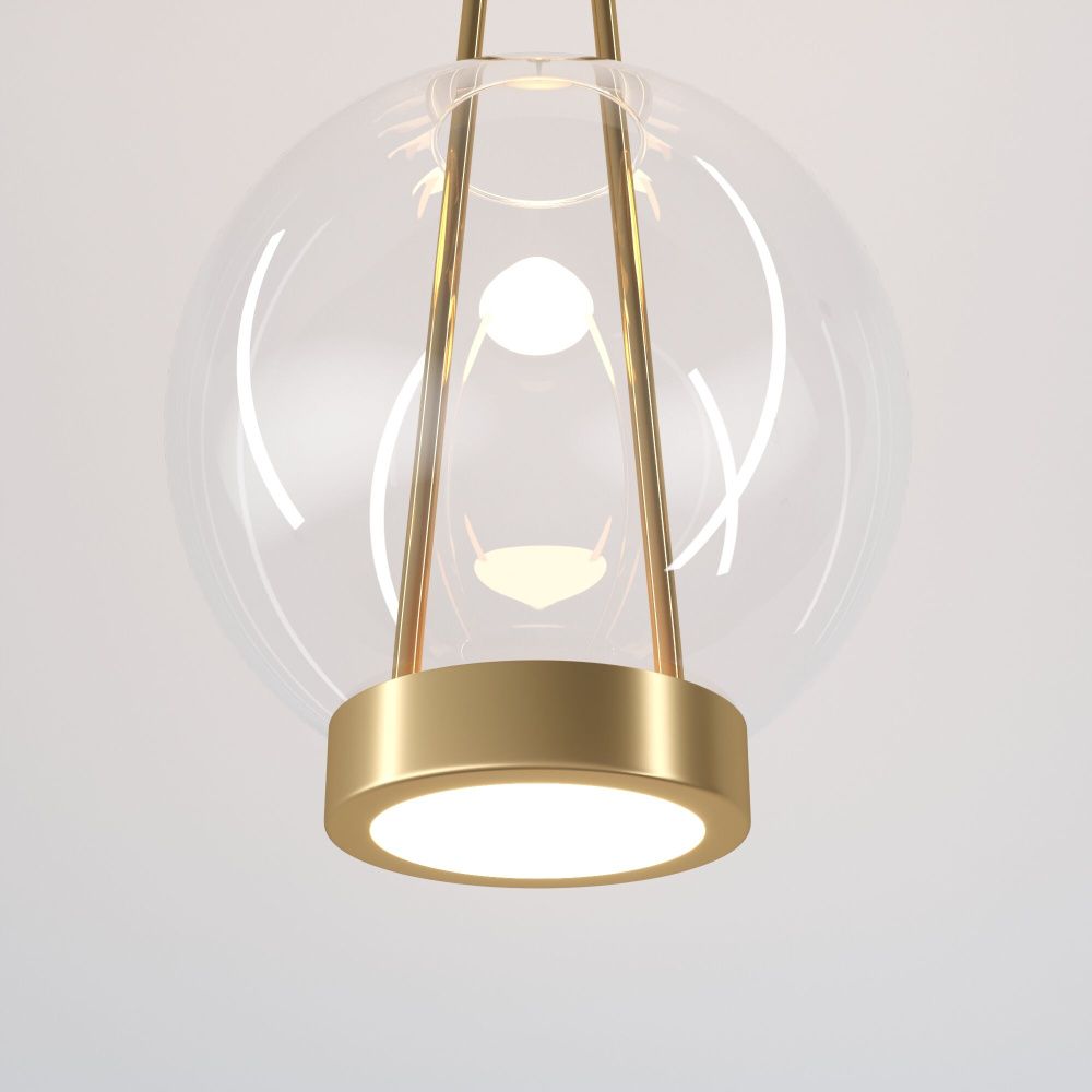 Подвесной светильник 20*20*40-120 см, LED*15W, 3000K, Eurosvet Frasco 50267/1 LED, латунь, a069344