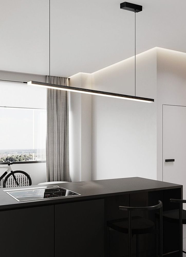 Светильник подвесной 200*8-200 см, 1*LED*48W, 3000-6000K, Lightera James LE107L-200B WIFI, Черный