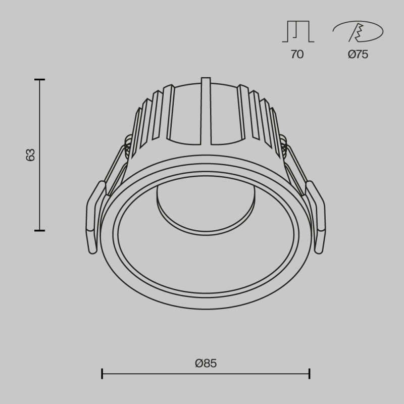Светильник 9 см, 15W, 4000K, Maytoni Downlight Alfa LED DL043-01-15W4K-RD-W, белый