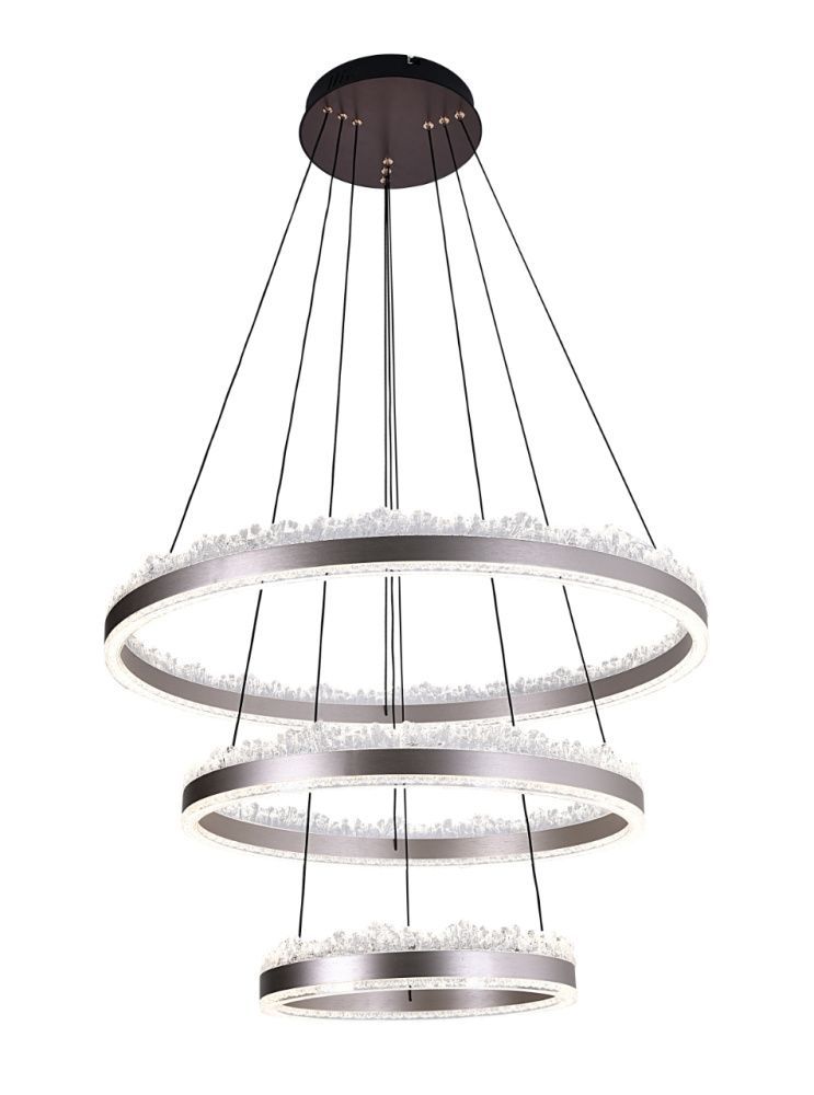 Люстра 8101-8+6+4, D800*H90 / D600*H90 /D400*H90 LED, 114W, 3000/4000/6000K, Alva Donna, Никель
