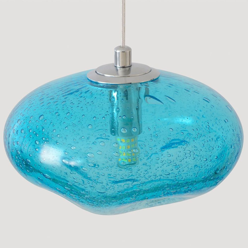 Подвесной светильник 15 см, Crystal Lux FORMLESS SP1 BLUE, хром