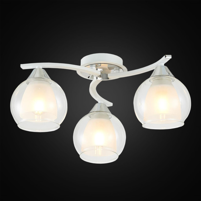 Потолочная люстра Citilux Кристи CL152130, диаметр 44 см, белый-хром