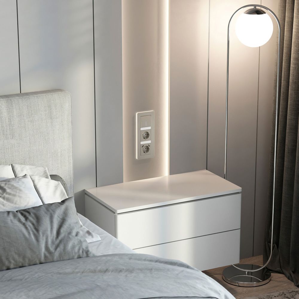 W1210104 Выключатель одноклавишный с подсветкой, дымчатый Werkel, 4690389211867