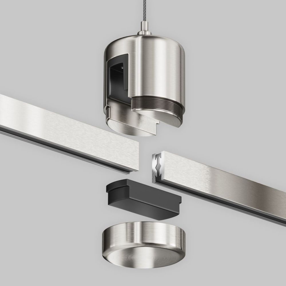 Подвес тросовый с прямым коннектором питания Maytoni Flarity TRA157SW-IPC1-PT, платина