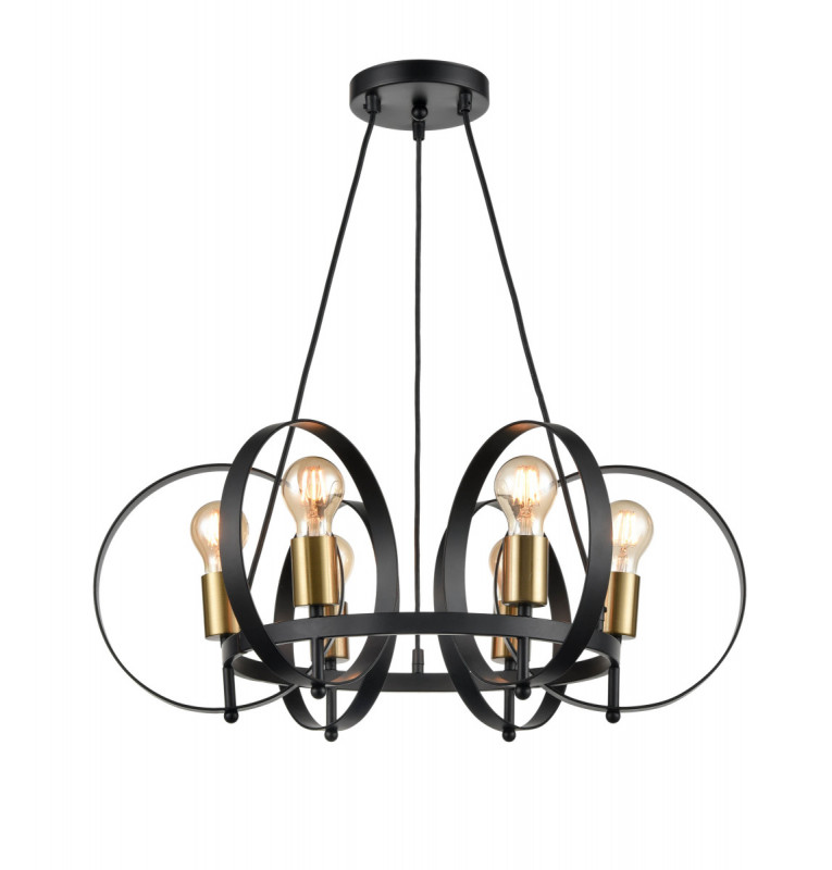 Подвесная люстра Vele Luce Liberty VL6302P06, диаметр 40 см, черный