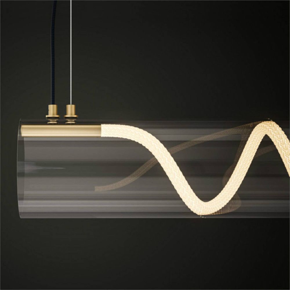 Светильник подвесной 100*19-150 см, 1*LED*32W, 3000-6000K, Lightera Luara LE102L-100G WIFI, золотой