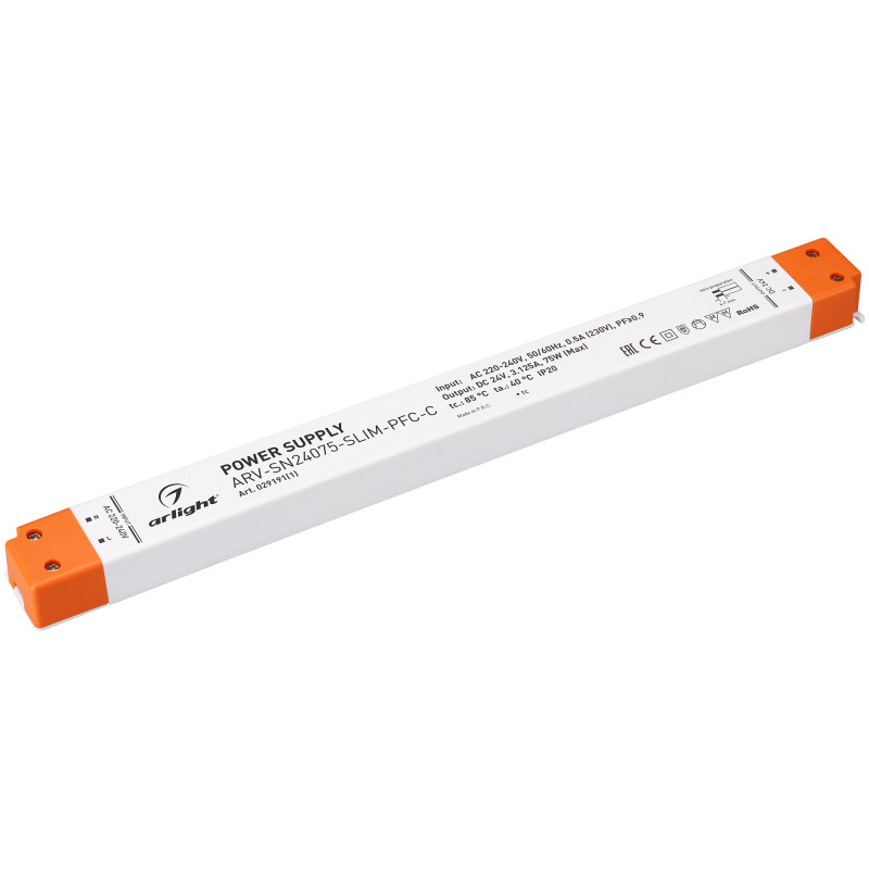 Блок питания для светодиодной ленты Arlight 029191(1) 32*3*1,9 см.