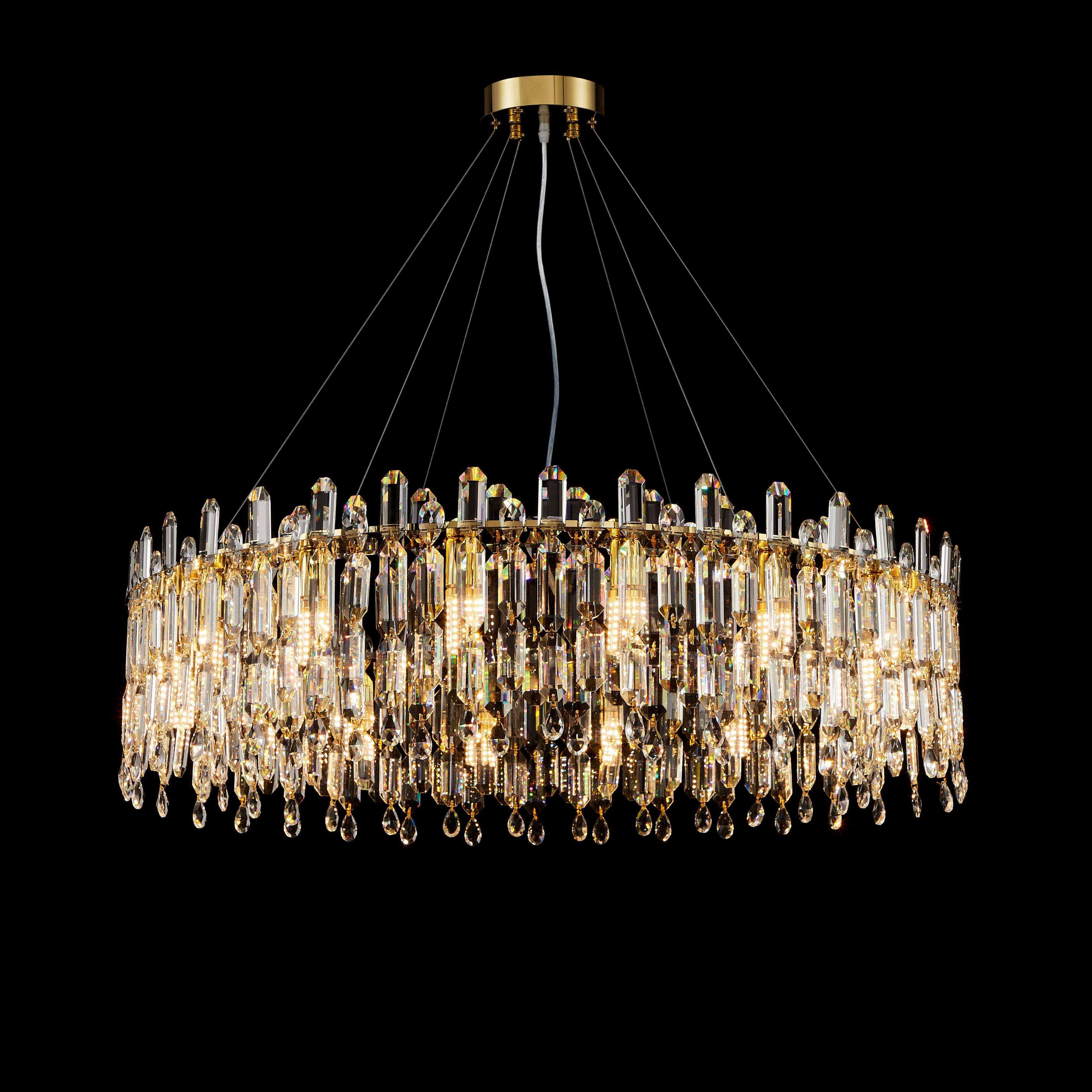 Люстра 1000*300, 16*E14, 40W NewRgy Cristallo G30-ф1000*H300 H-GOLD, H-GOLD