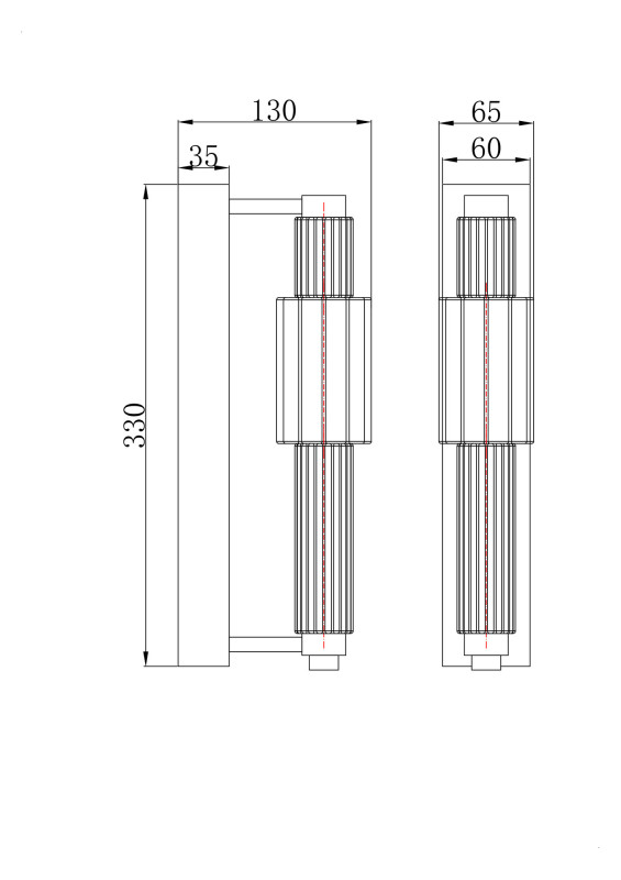 Светильник 33 см, 8W, 3000K, Maytoni Verticale MOD308WL-L9CH3K, хром