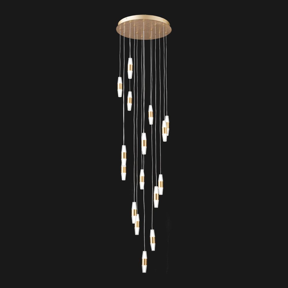 Люстра подвесная *41*100-200 см, 32*led*2W, 4000K, Lussole Hopkins LSP-7404, матовое золото