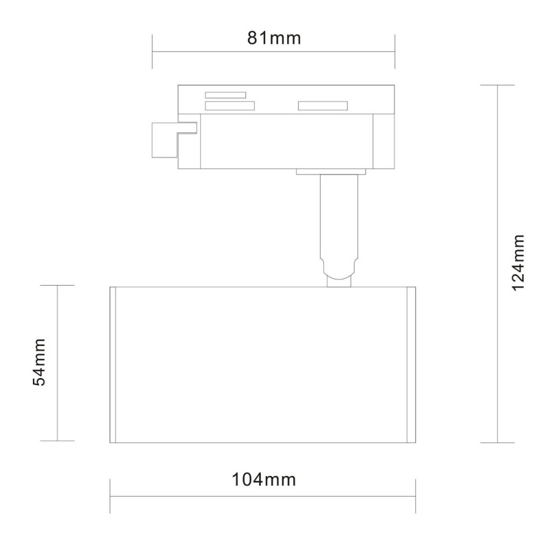 Трековый светильник 10*5 см, ST LUCE Однофазная трековая система ST301.406.01 Черный