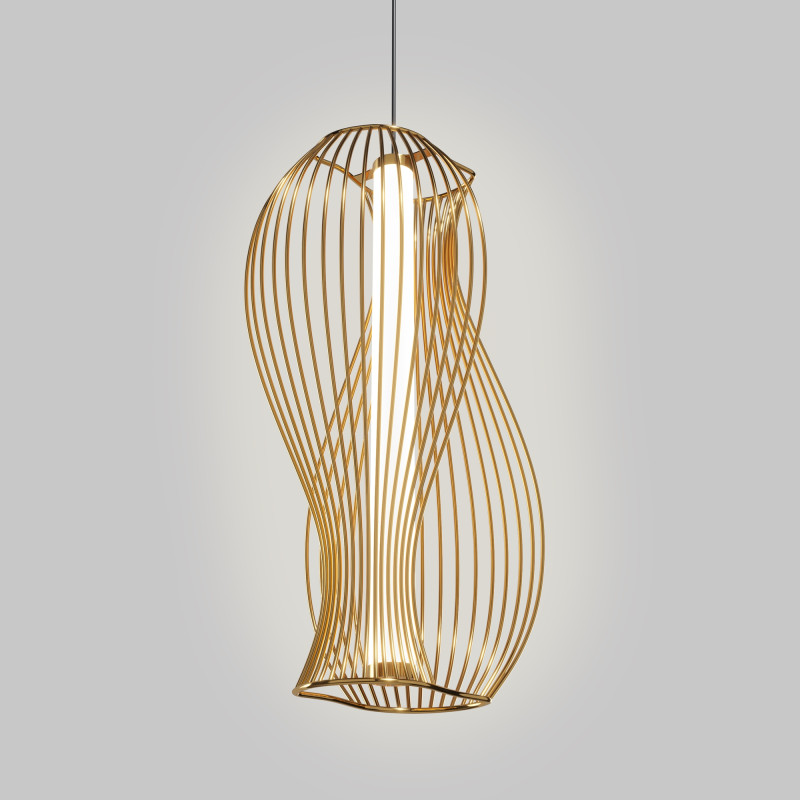 Подвесной светильник 20,9*17*352 см,  LED, 20W, 3000К, Maytoni Shadows of the past MOD263PL-L20BS3K латунный