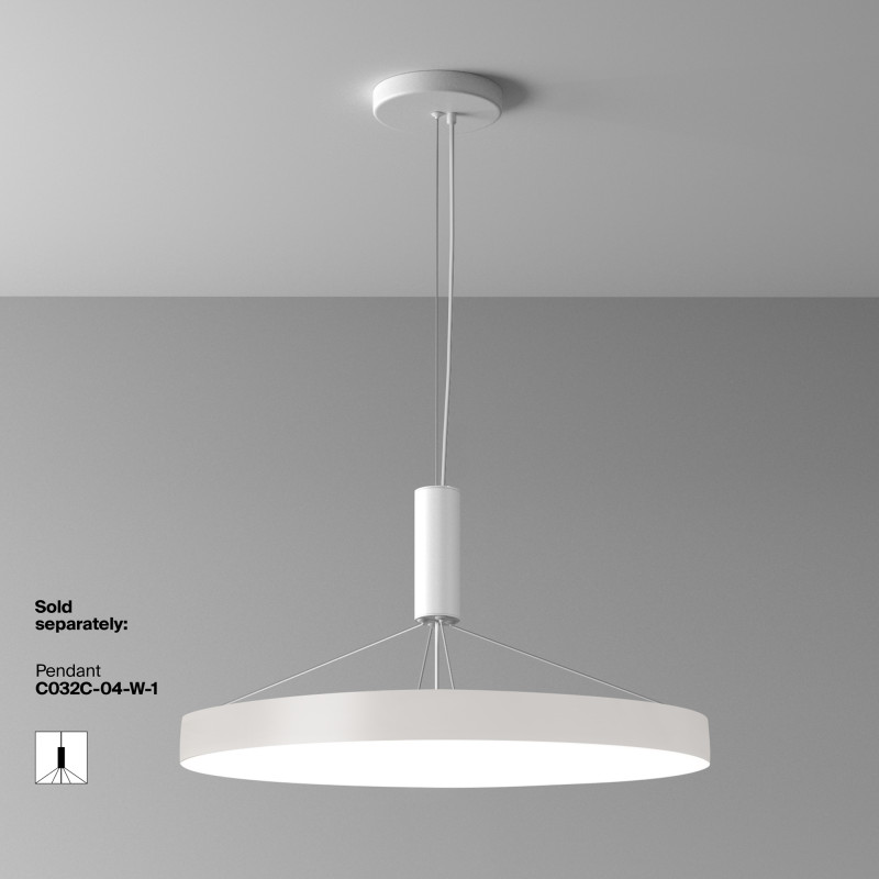 Накладной светильник 60*60*6 см, LED, 90W, 4000К, Maytoni Technical Zon C032CL-90W4K-RD-W белый