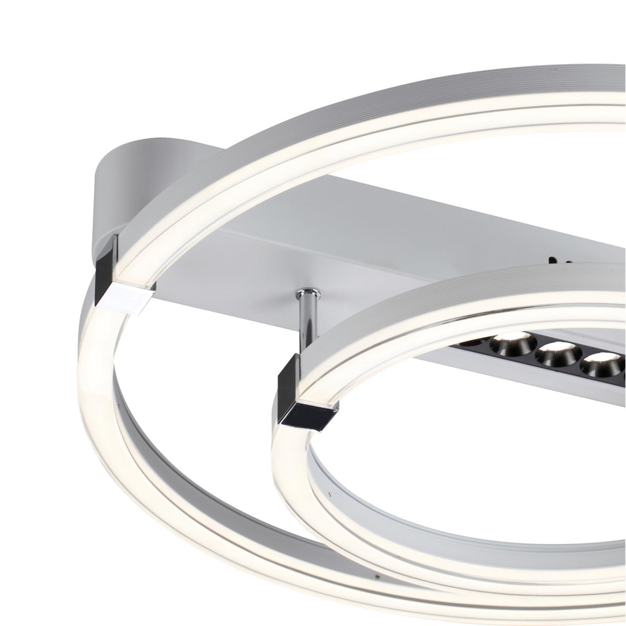 Потолочный светильник 50,5*52*12 см, LED 2*55W, 2850-4050-5900 К, Sonex Trecky 7665/55LR, белый