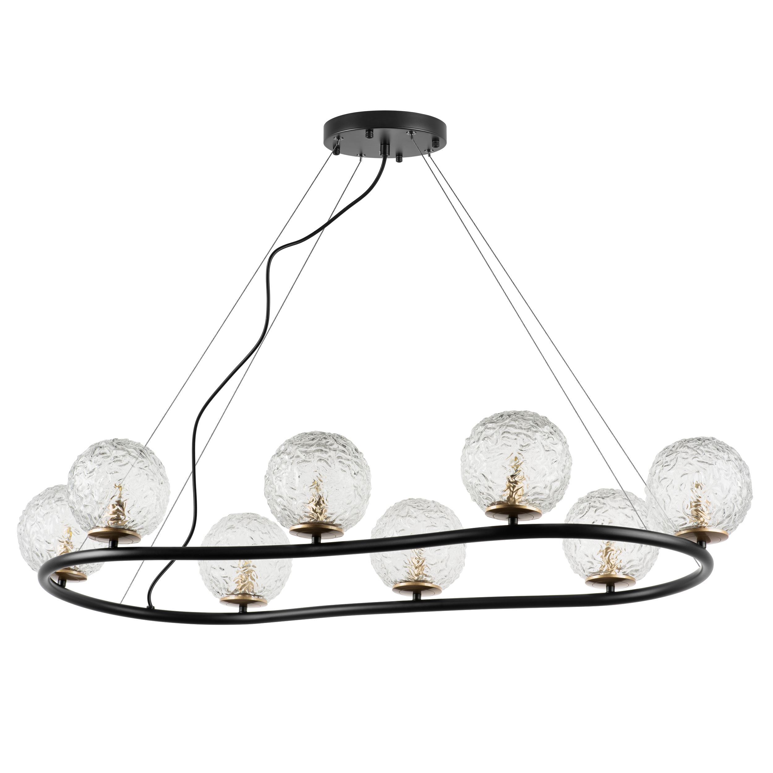 Люстра подвесная 115*6 14 см, 8*G9*48W, Черный матовый Lightstar Bari 815287