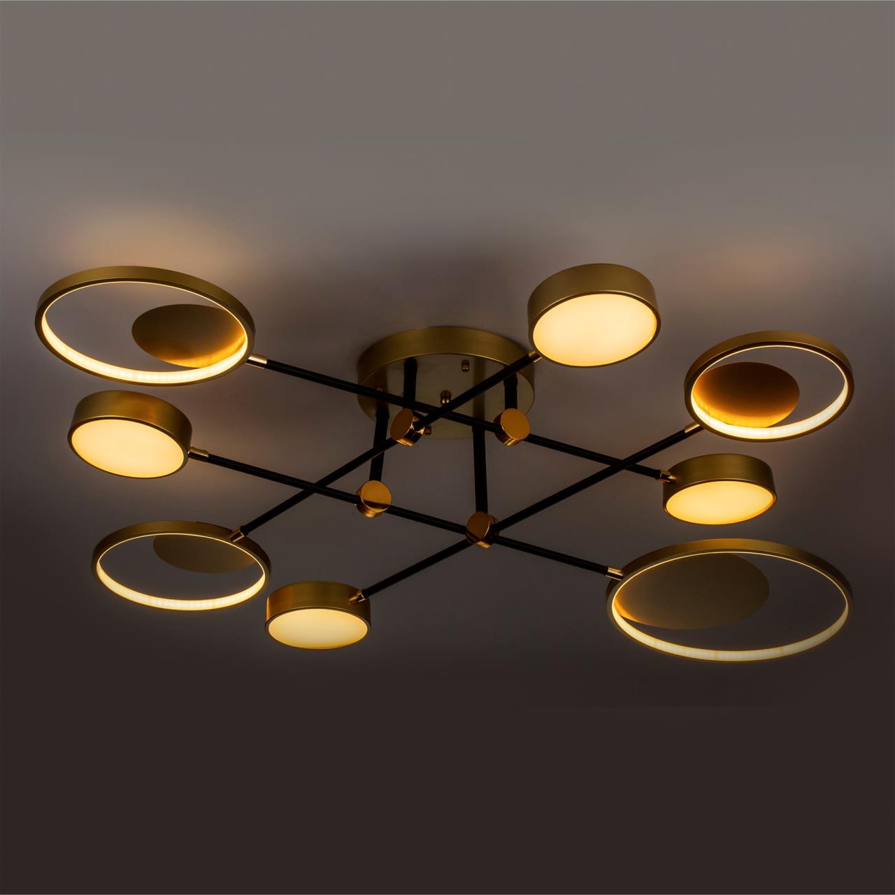 Светильник 140*120*20 см, LED 72W, 3000 / 6500К, Золото LED4U L2500-8