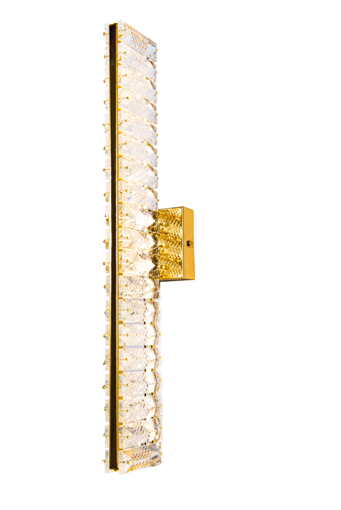 Бра W80*H480, мм, 18W, GOLD+CLEAR (Золото + Прозрачный Хрусталь) NewRgy W2665E/18W GOLD+CLEAR