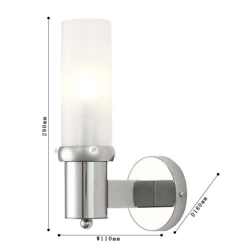Бра Favourite Arsenal 2957-1W, D180*W110*H290, хром, плафон из белого стекла