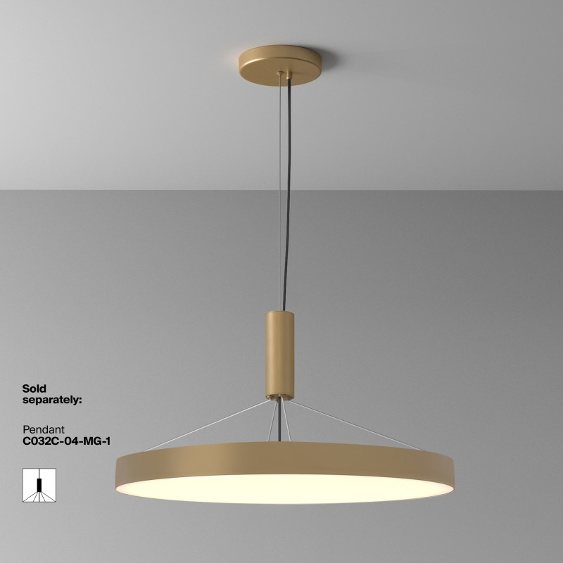 Светильник 60 см, 90W, 3000K, Maytoni Technical Ceiling Zon C032CL-90W3K-RD-MG, матовое золото