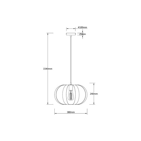 Подвесной светильник  38*154 см, 1*E27 розовое золото Vele Luce Ophir VL5324P21
