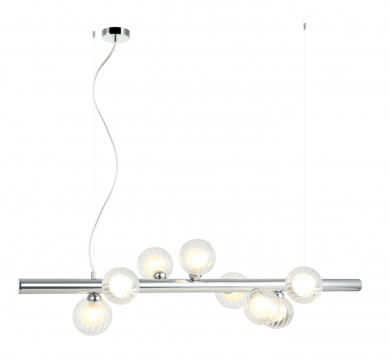 Люстра подвесная 100*28*32/150 см, 8*G9 LED  Хром Stilfort Shardin 2165/09/08P