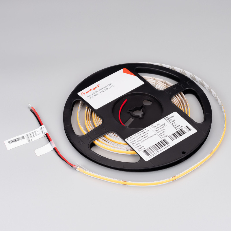 Лента COB-X378-8mm 24V Warm2700 (11.5 W/m, IP20, CSP, 5m) (Arlight, Открытый) 031859(2). Цена указана за 5 метров. Продается кратно 5 метрам.