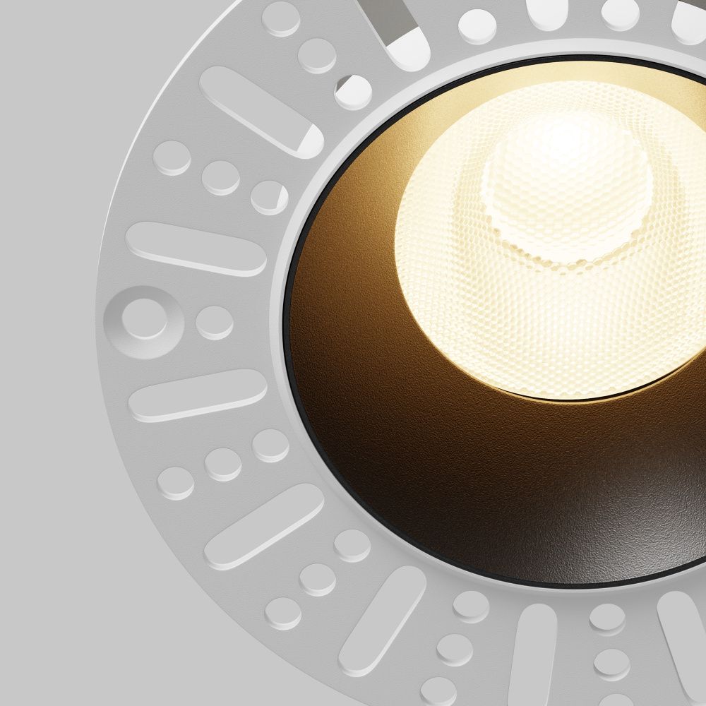 Встраиваемый светильник 10*10 см, вр 7 см, *LED*15W, 3000K, Maytoni Dip DL121-15W-3K-TRS-B, Черный