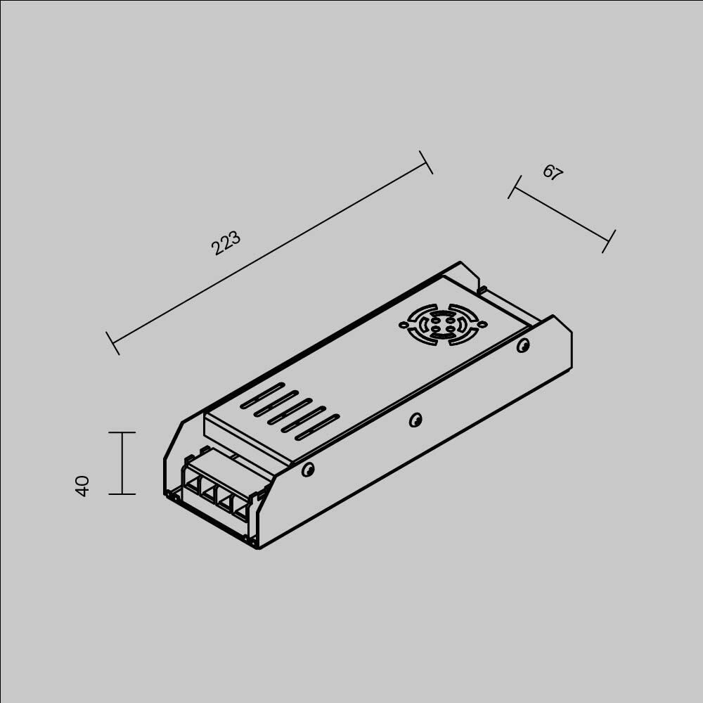 Блок питания 12V, 300W к светодиодной ленте Led Strip 811002 22,3*6,7*-4 см, Maytoni 811002, Серебро