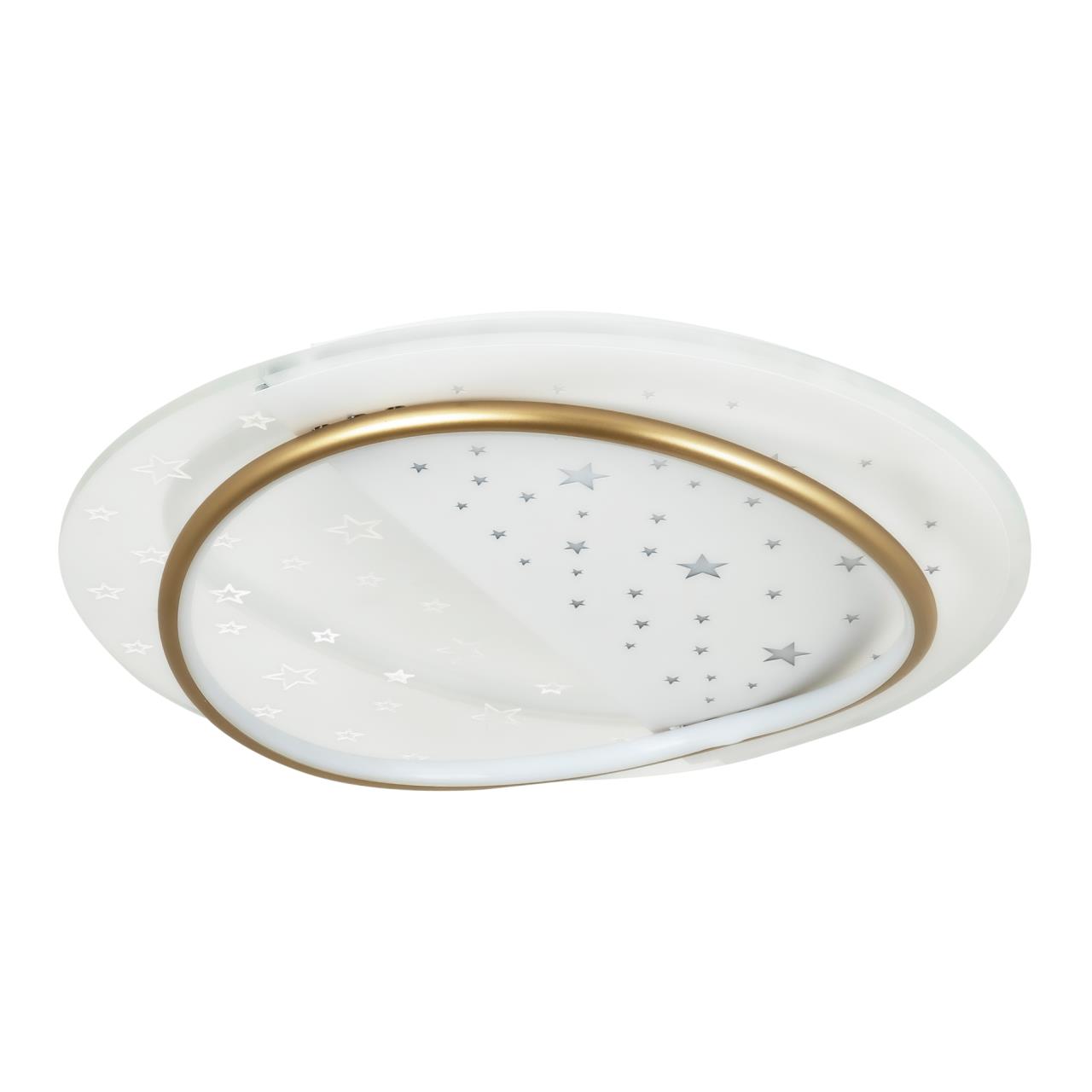 Светильник 48*48*8 см, LED 70W, 3000 / 6000K, Белый, Золото LED4U L1036-480 GD