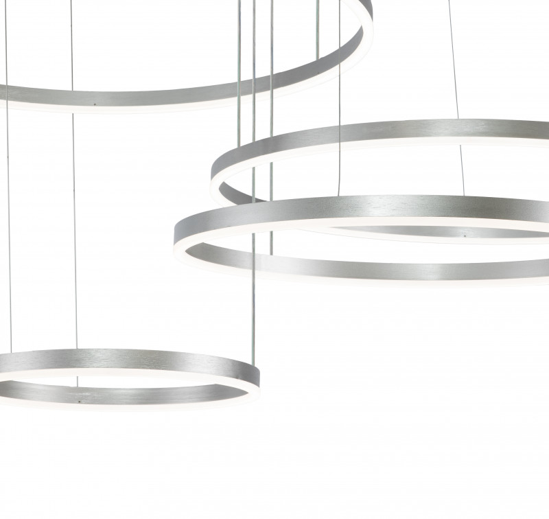 Подвесной светильник 1780*800*140/1240 мм, 4*LED 218W 3000-5700K серебро Indigo Galass V000016L, 14001/4P Silver
