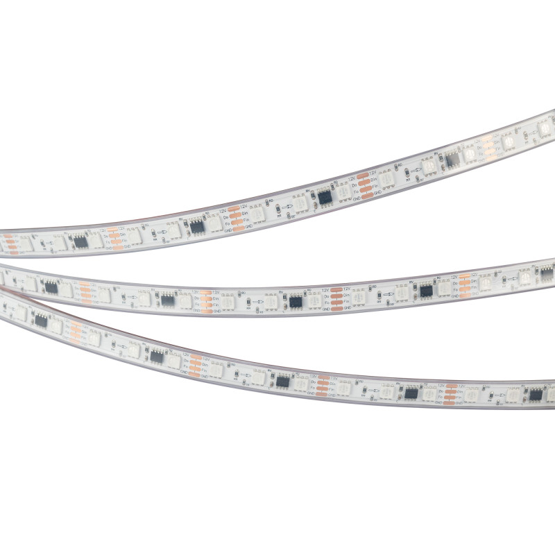 Лента герметичная SPI-PS-B60-12mm 12V RGB-PX3-BPT (12 W/m, IP67, 5060, 5m) (Arlight, бегущий огонь) 039599. Цена указана за 5 метров. Продается кратно 5 метрам.