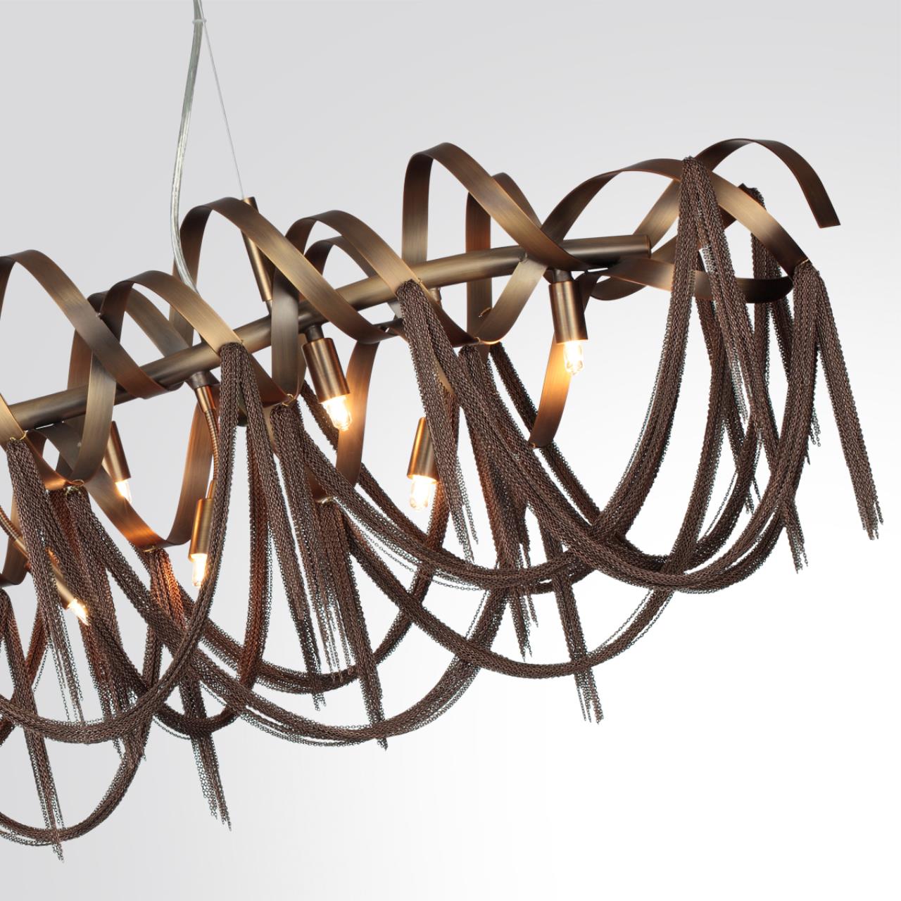 Люстра 110*30*172,6 см, 10 G9*40W, Odeon Light Chainy, античная бронза 5066/10