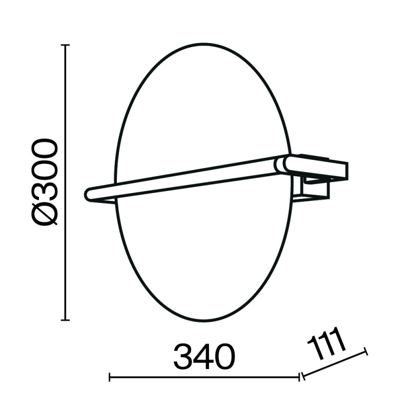 Бра 11,1*34*30 см, LED, 14W, 3000К, Maytoni Mira MOD279WL-L14G3K золотой