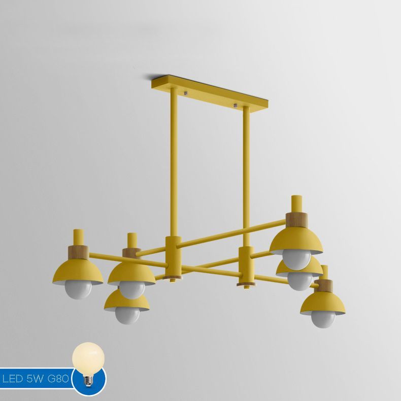 Подвесной реечный светильник FANTA LONG Yellow 128*128*115 см, 6*E27*60W, ImperiumLoft FANTALONG01, Жёлтый
