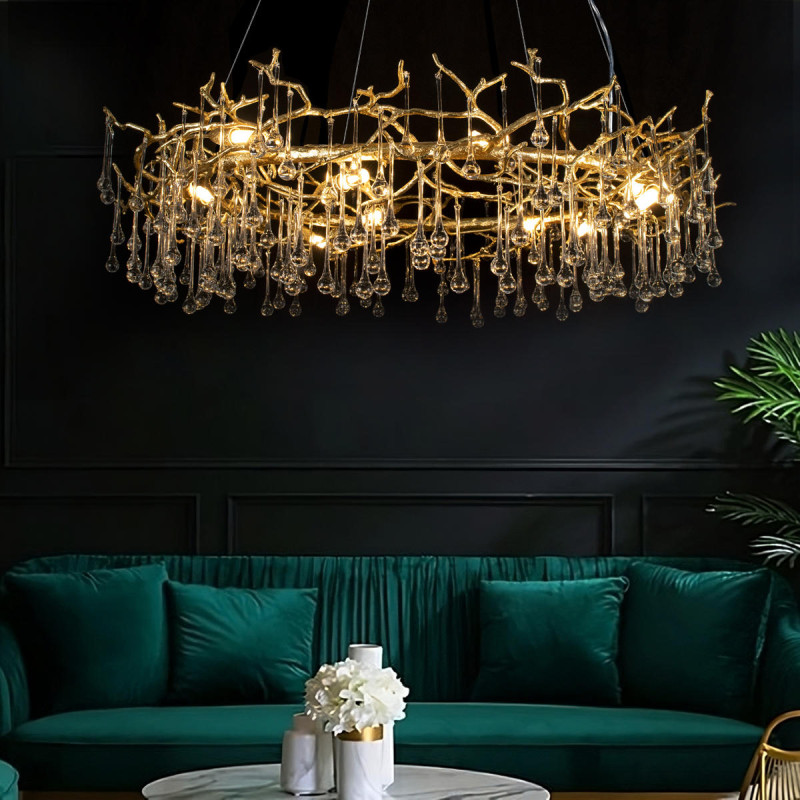 Подвесная люстра 100 см, 10*G9 золото Loft It Bijout 10068/1000 GD