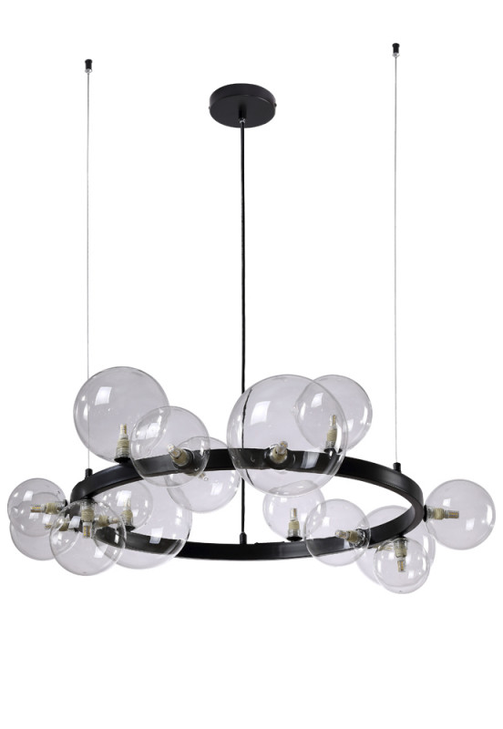 Светильник 85 см, Crystal Lux AGATA SP15 V2 BLACK/TRANSPARENTE, черный
