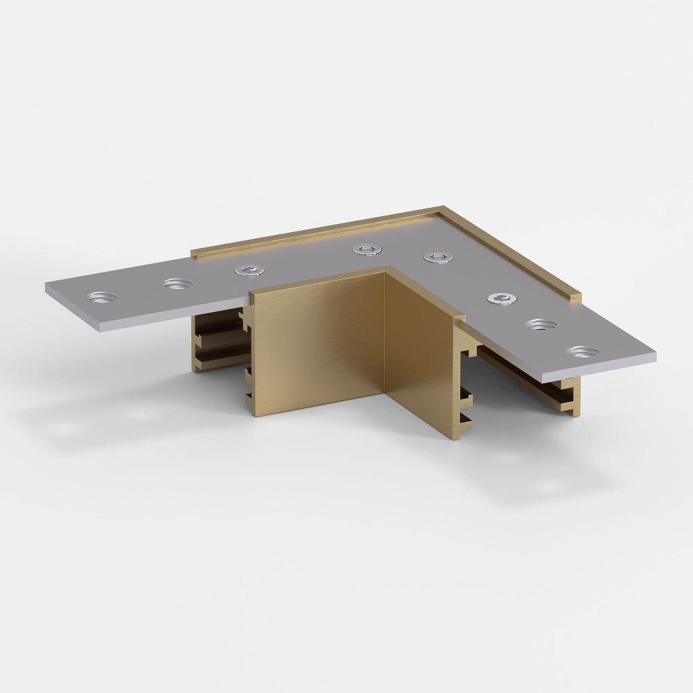 Brass Line Коннектор угловой для накладного шинопровода (латунь) 85224/00, 5*5*см, Elektrostandard Line Magnetic 85224/00, латунь