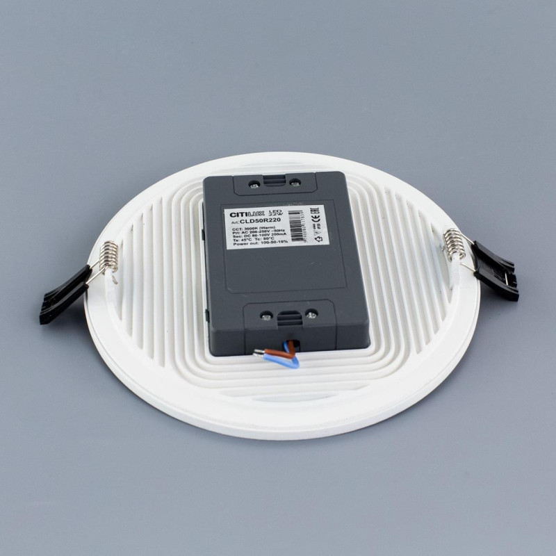 Светильник, 17 см, 22W, 3000К, белый, теплый свет, Citilux Омега CLD50R220, встраиваемый светодиодный