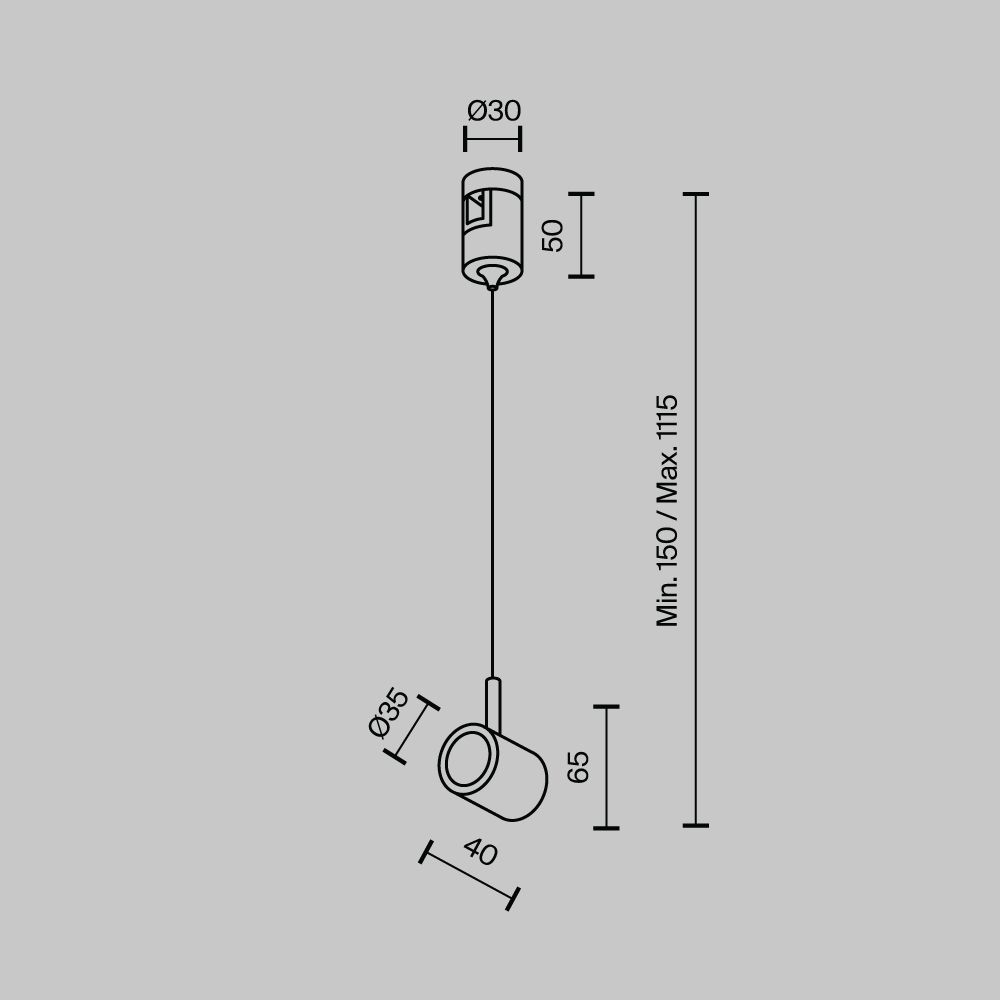 Коннектор с тросовым подвесом для магнитного шинопровода Maytoni Technical Tau Flarity TRA154SW-1PT