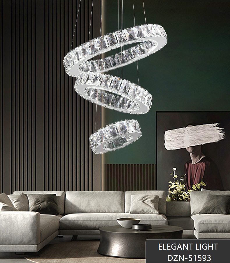 Светильник DZN-51593 ХРОМ  D400+300+200/H1500/1/LED/..W/4500K 24-11