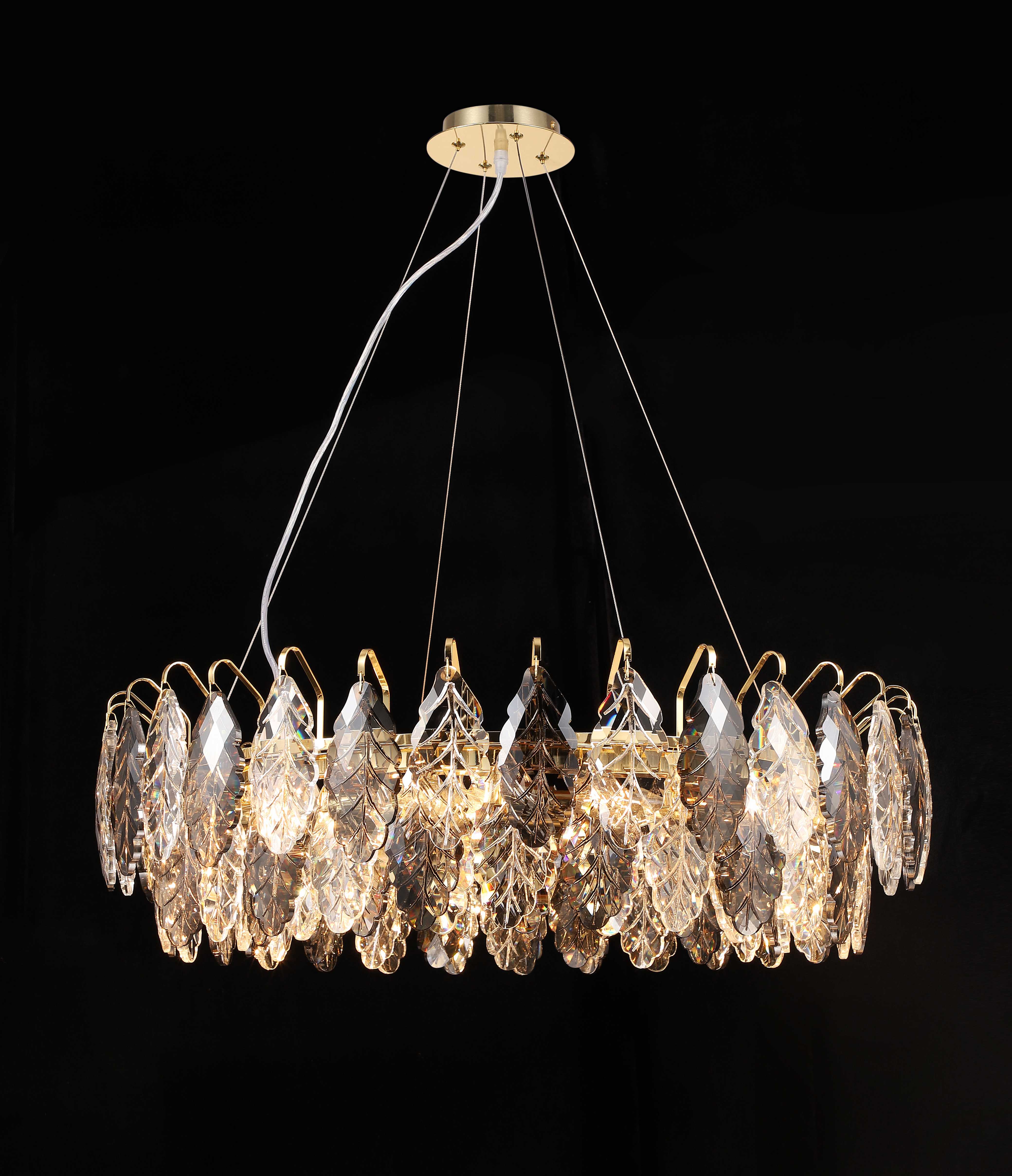 Люстра  800*250, 12*E14, 40W NewRgy Cristallo 25G-D800 GOLD, Золото