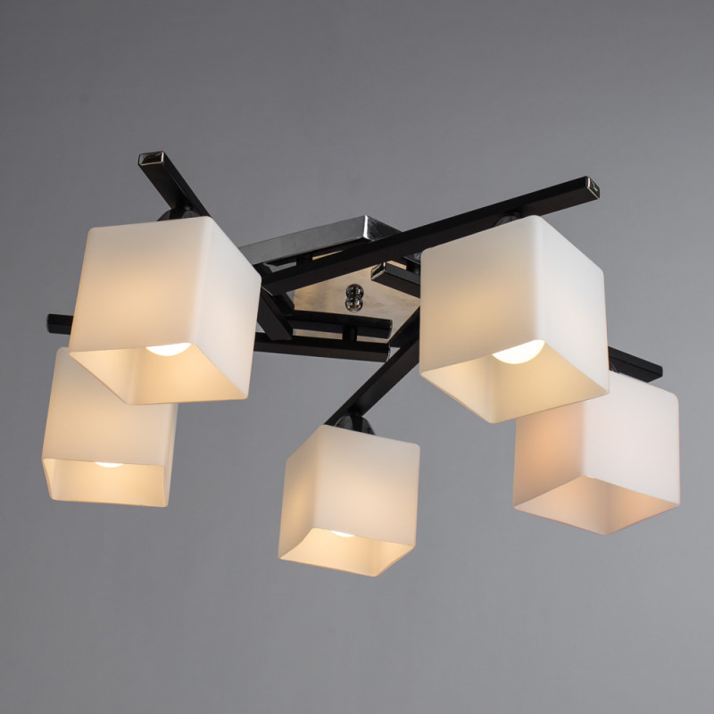 Потолочный светильник ArteLamp A8165PL-5BK, диаметр 54 см, черный/хром