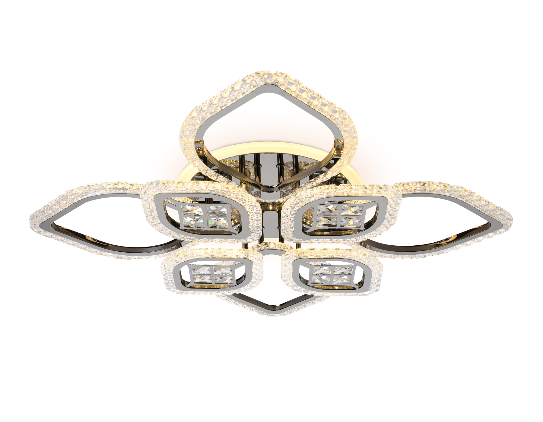 Светильник 75*75*12 см,  118W, 3000К, черный хром Ambrella Acrylica Ice FA2835