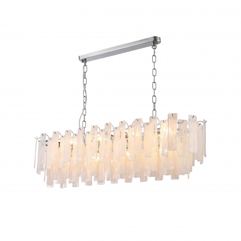 Люстра подвесная 90*30*50/80 см, 10*E14 40W Хром Stilfort Glowice 2157/09/10PL