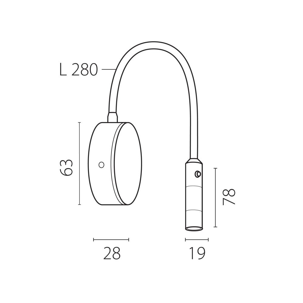Бра 2,8*6,3*42,1 см, *3W, 3000K, Lightstar Omega 200136, Белый