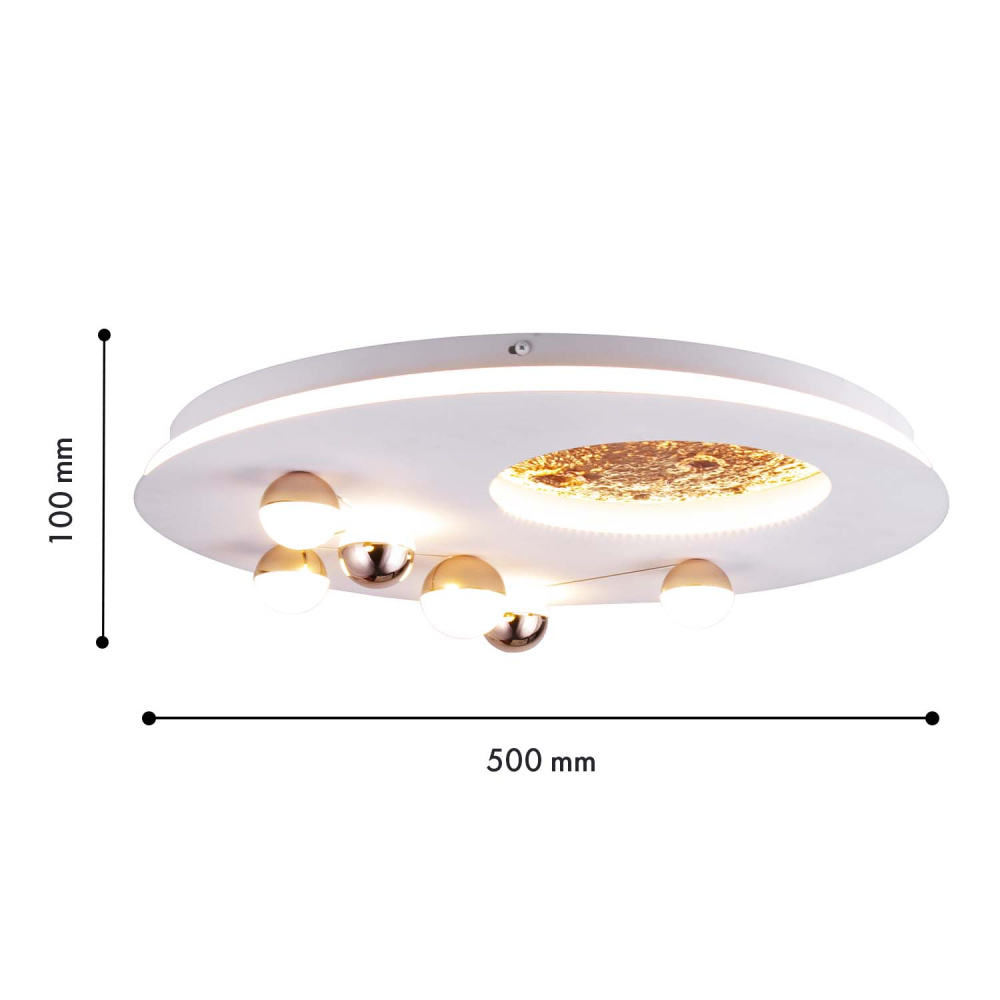 Потолочный светильник 50*10 см, 5*LED, 42W, 4000K, Favourite Plaides 4630-5C, белый