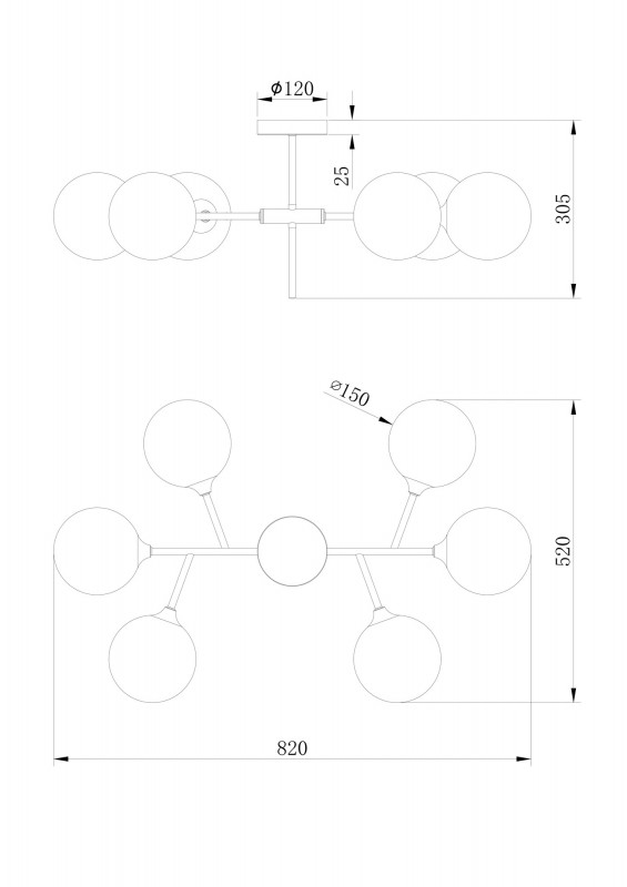 Люстра Freya Modern Maddison FR5115PL-06BZ1, бронза
