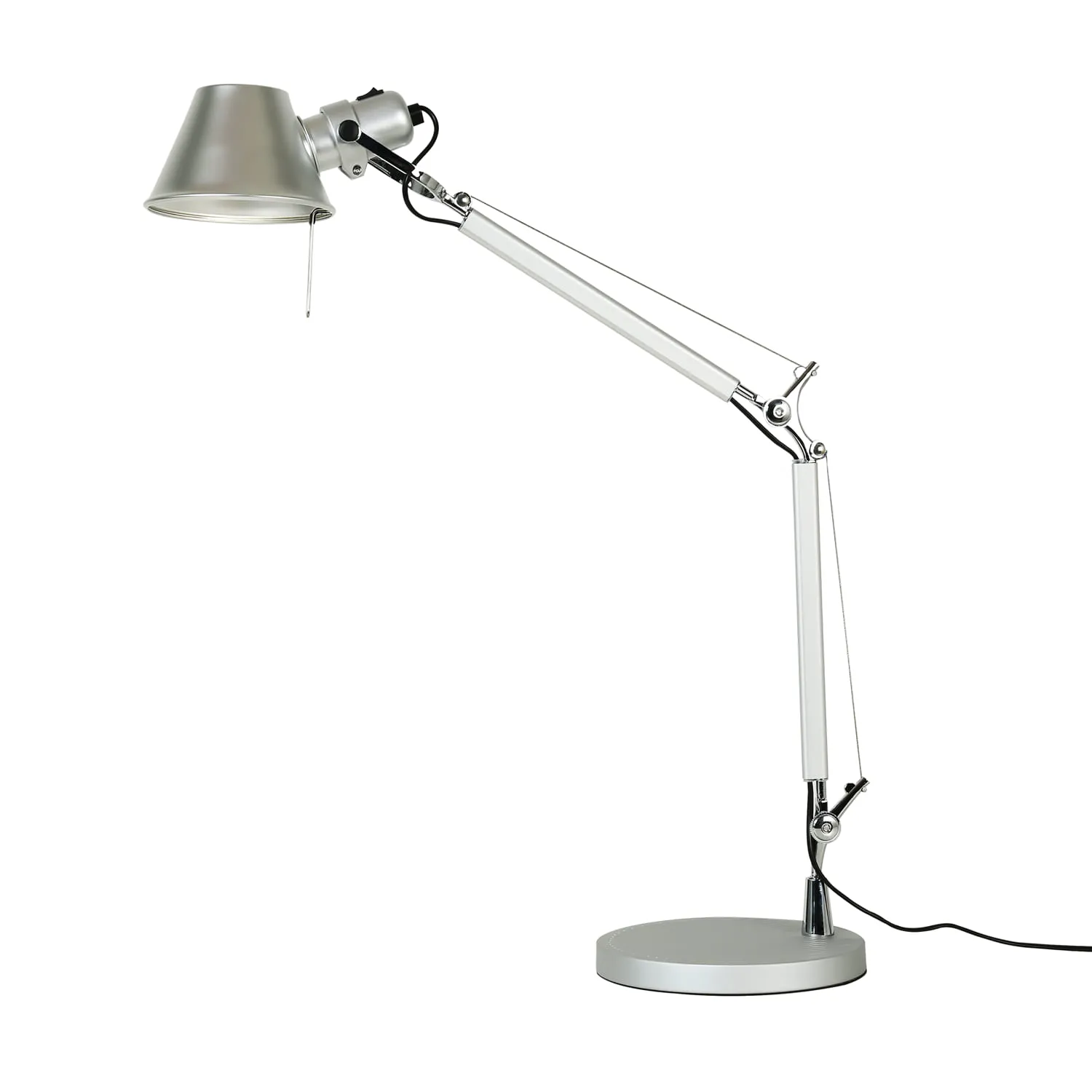 Настольная лампа Favourite Legend 1869-1T, D210*W535*H720, металл окрашен в серебряный цвет, трехступенчатая система сгибания основания